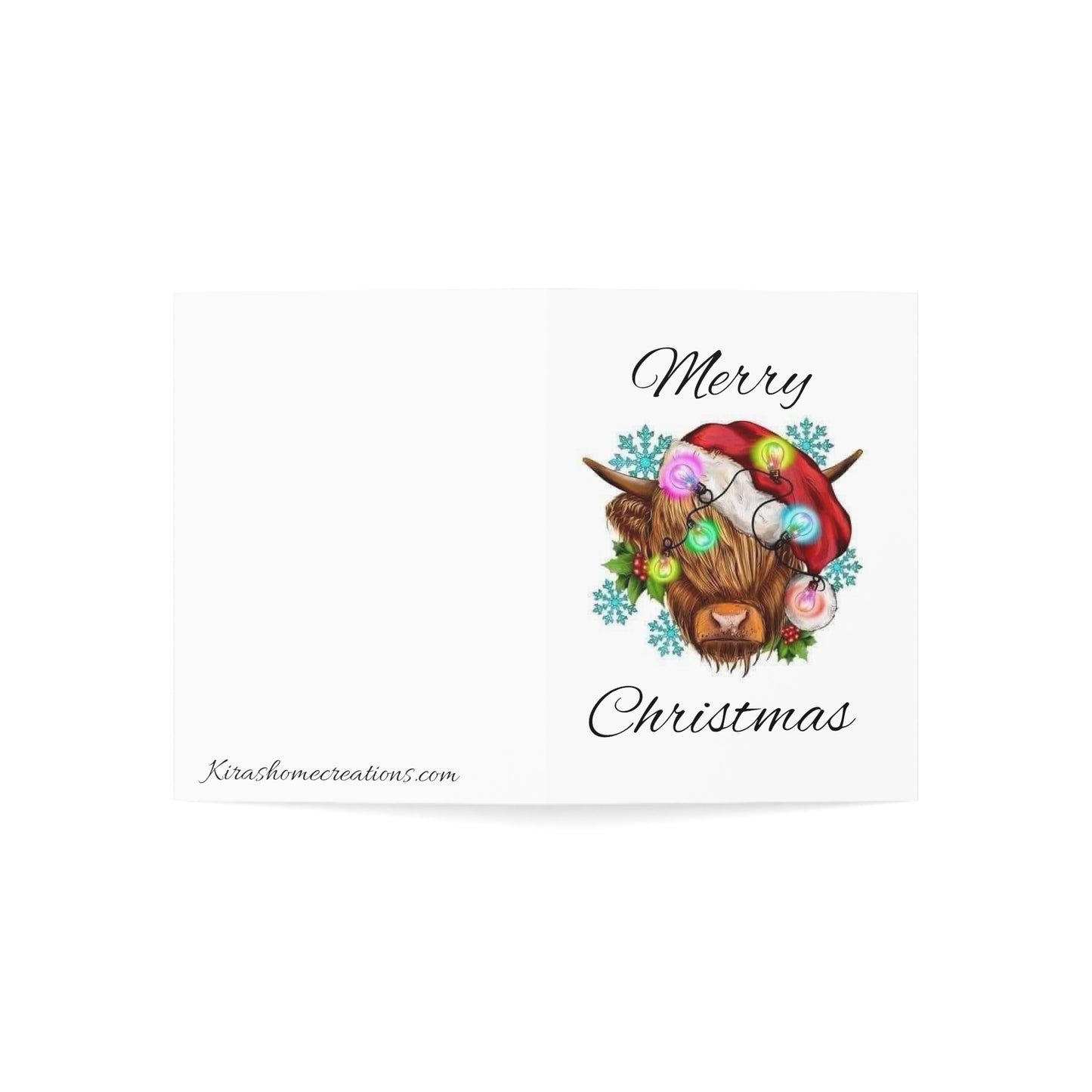 Merry Christmas Cow- Greeting Cards (1, 10, 30, and 50pcs)