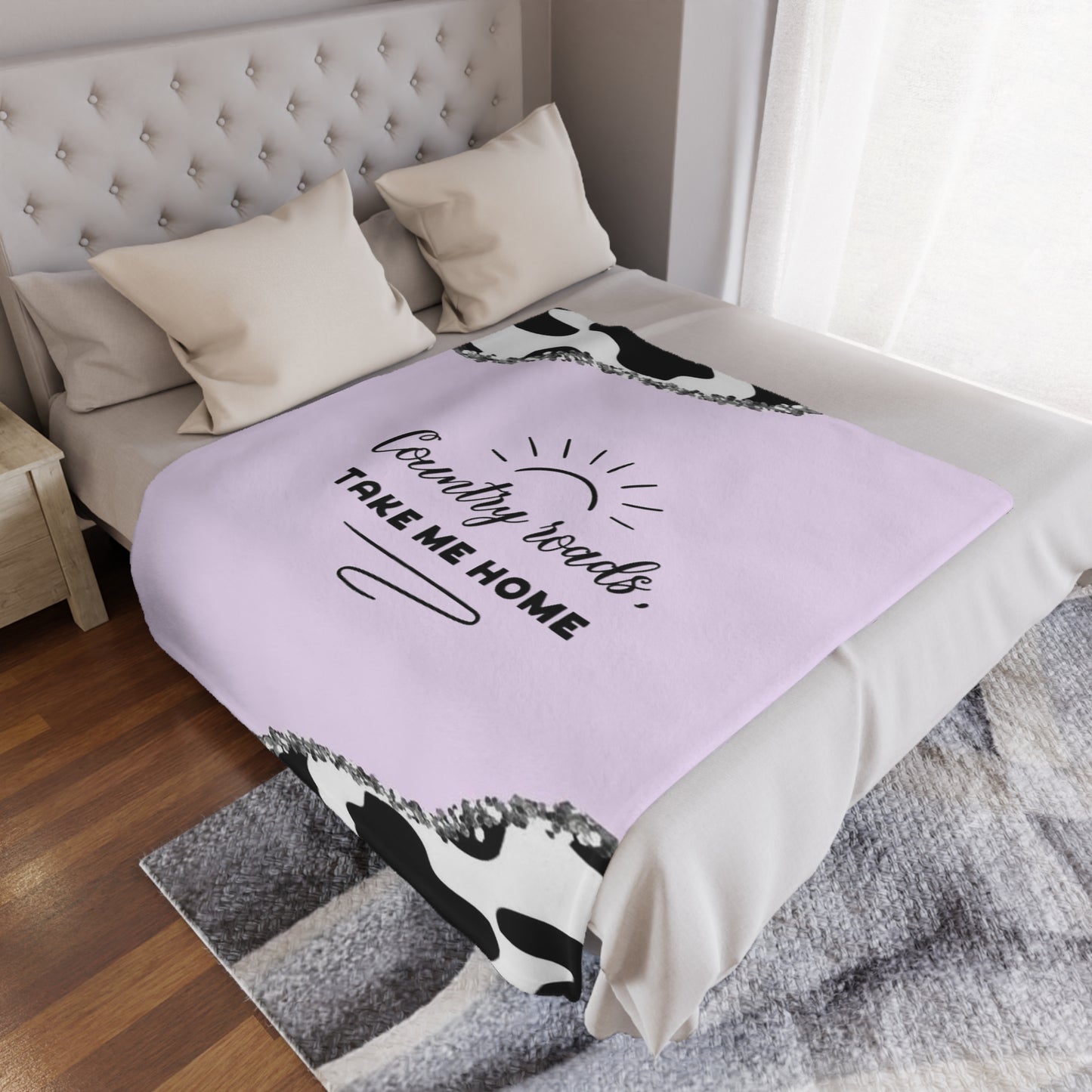 Country Roads Purple Minky Blanket