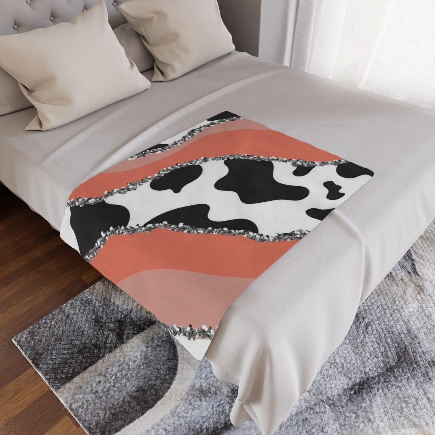 Orange Cow Minky Blanket