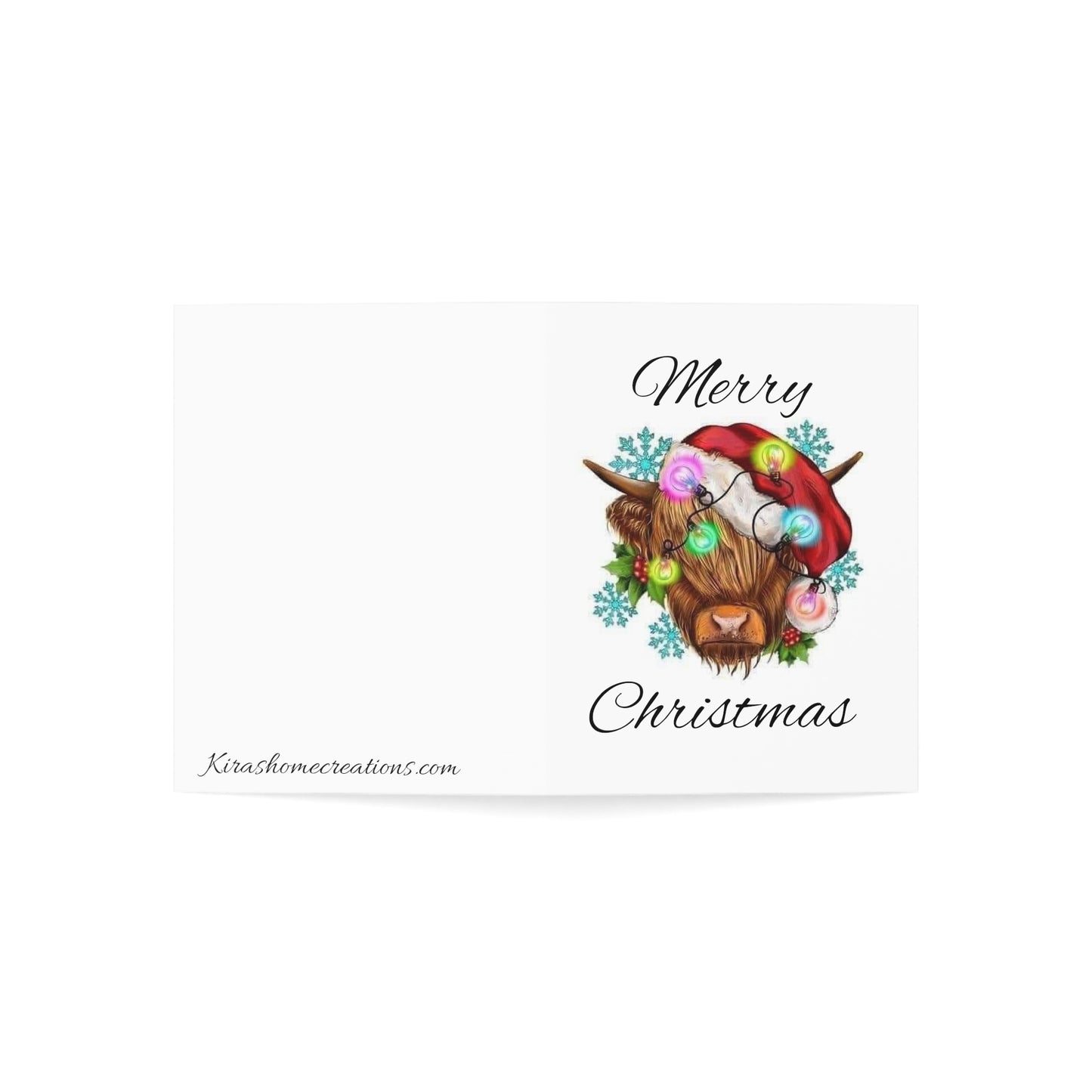 Merry Christmas Cow- Greeting Cards (1, 10, 30, and 50pcs)