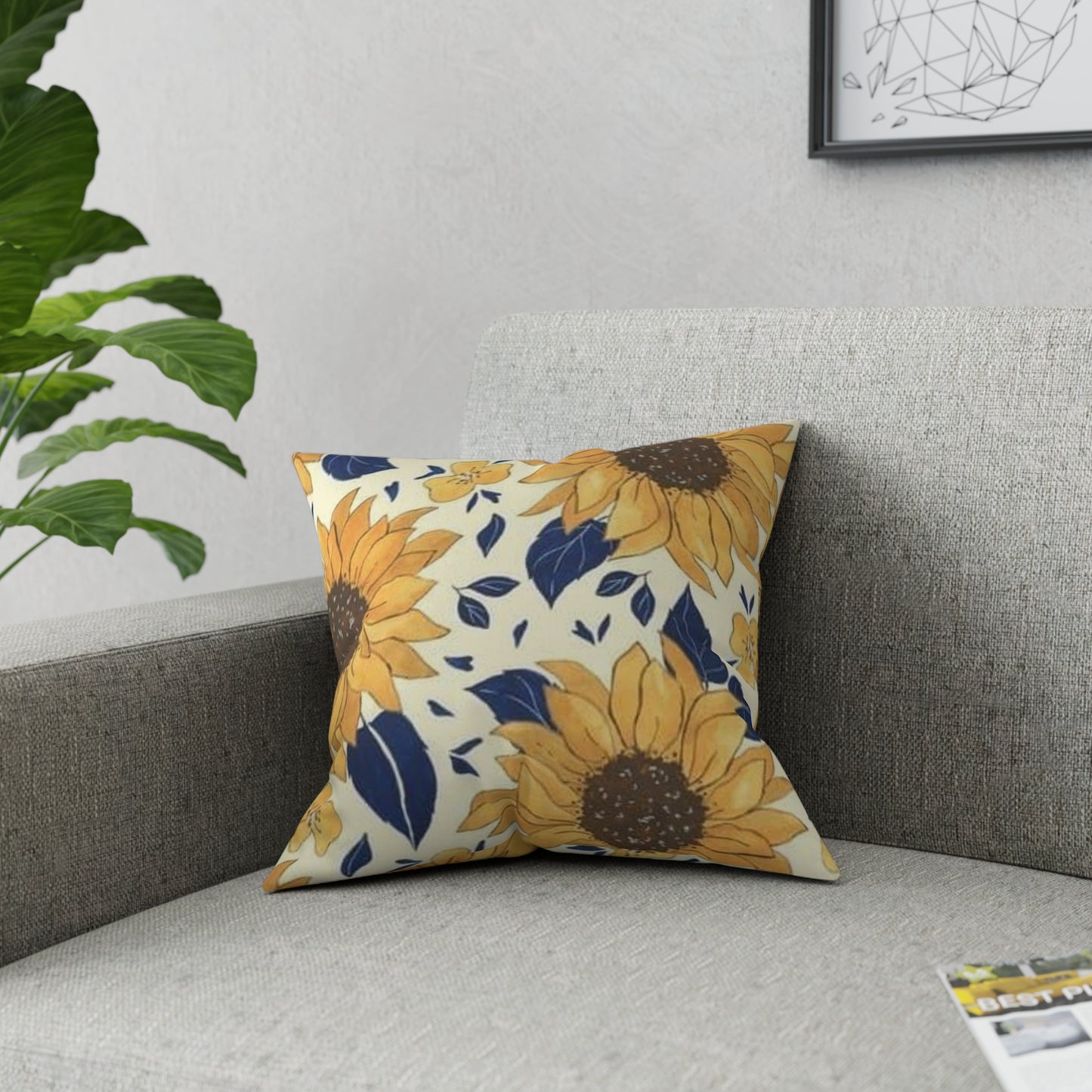 Sunflower Land Broadcloth Pillow