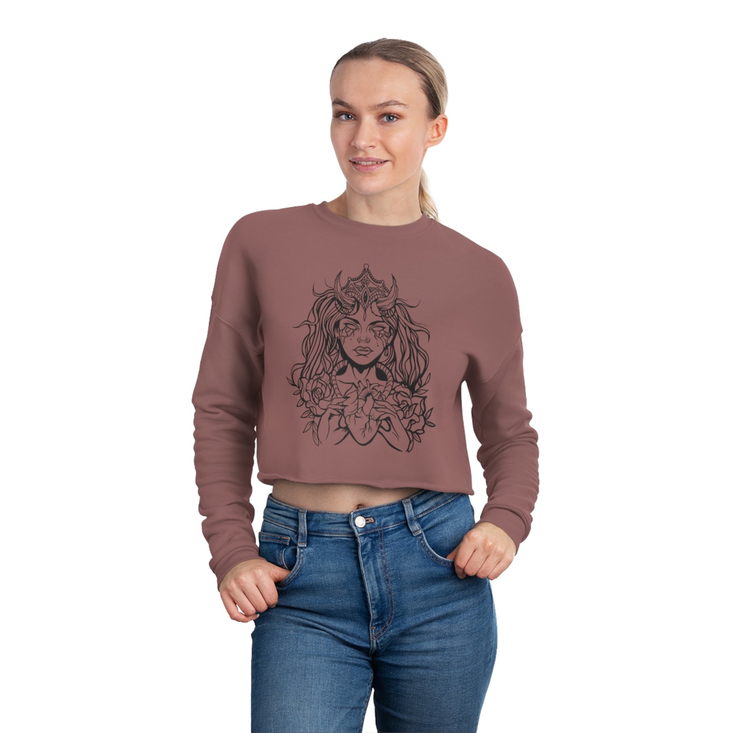 Women's Cropped Sweatshirt (Mauve)