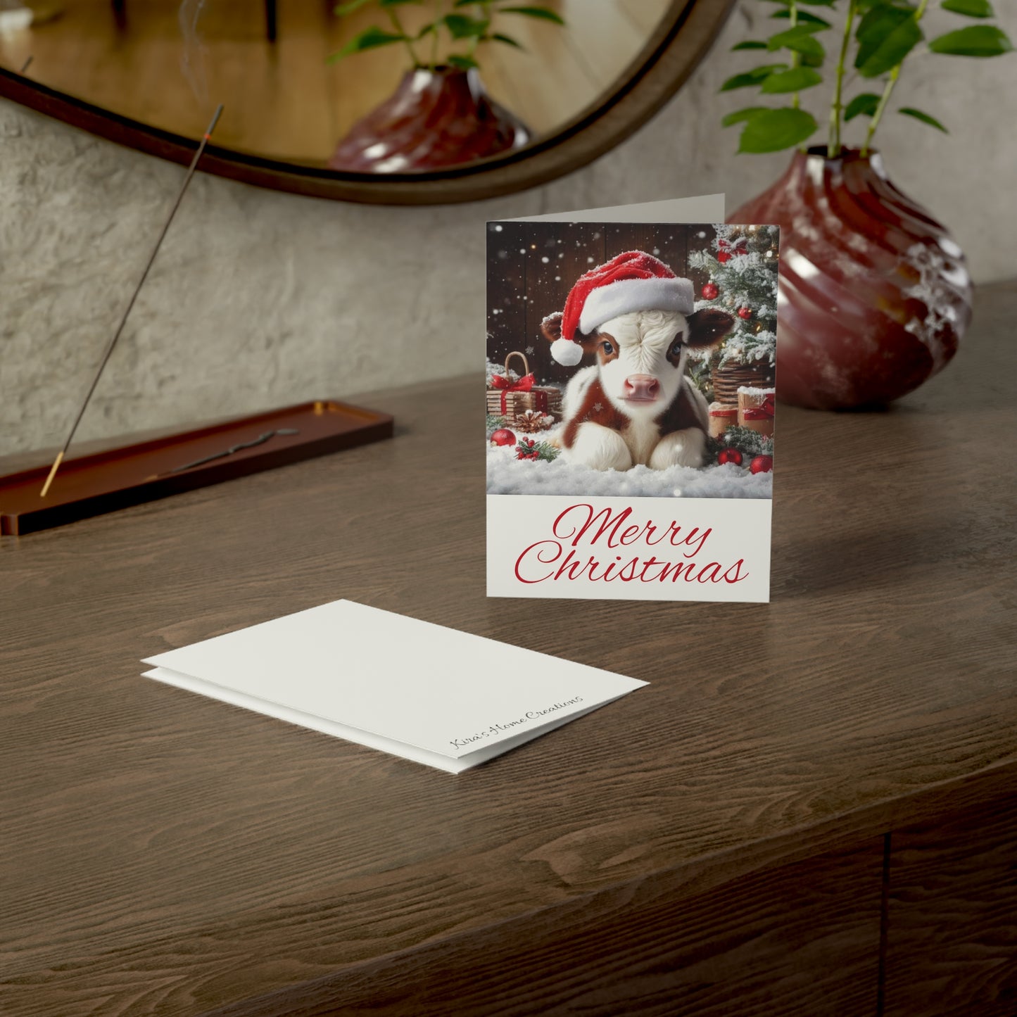 Christmas Cow- Greeting Cards (1, 10, 30, and 50pcs)