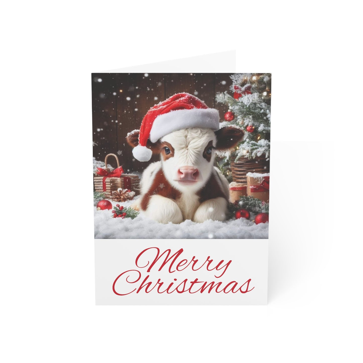 Christmas Cow- Greeting Cards (1, 10, 30, and 50pcs)