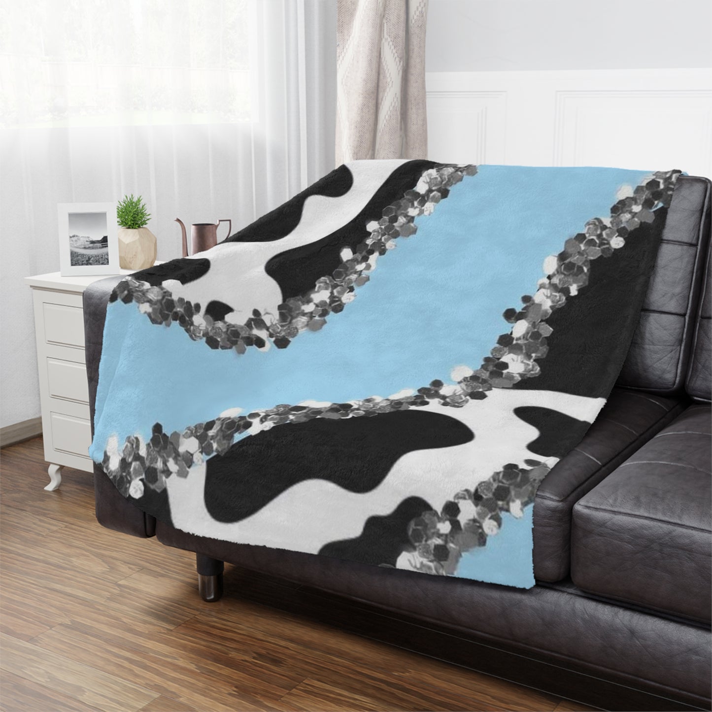 Blue Cow Minky Blanket