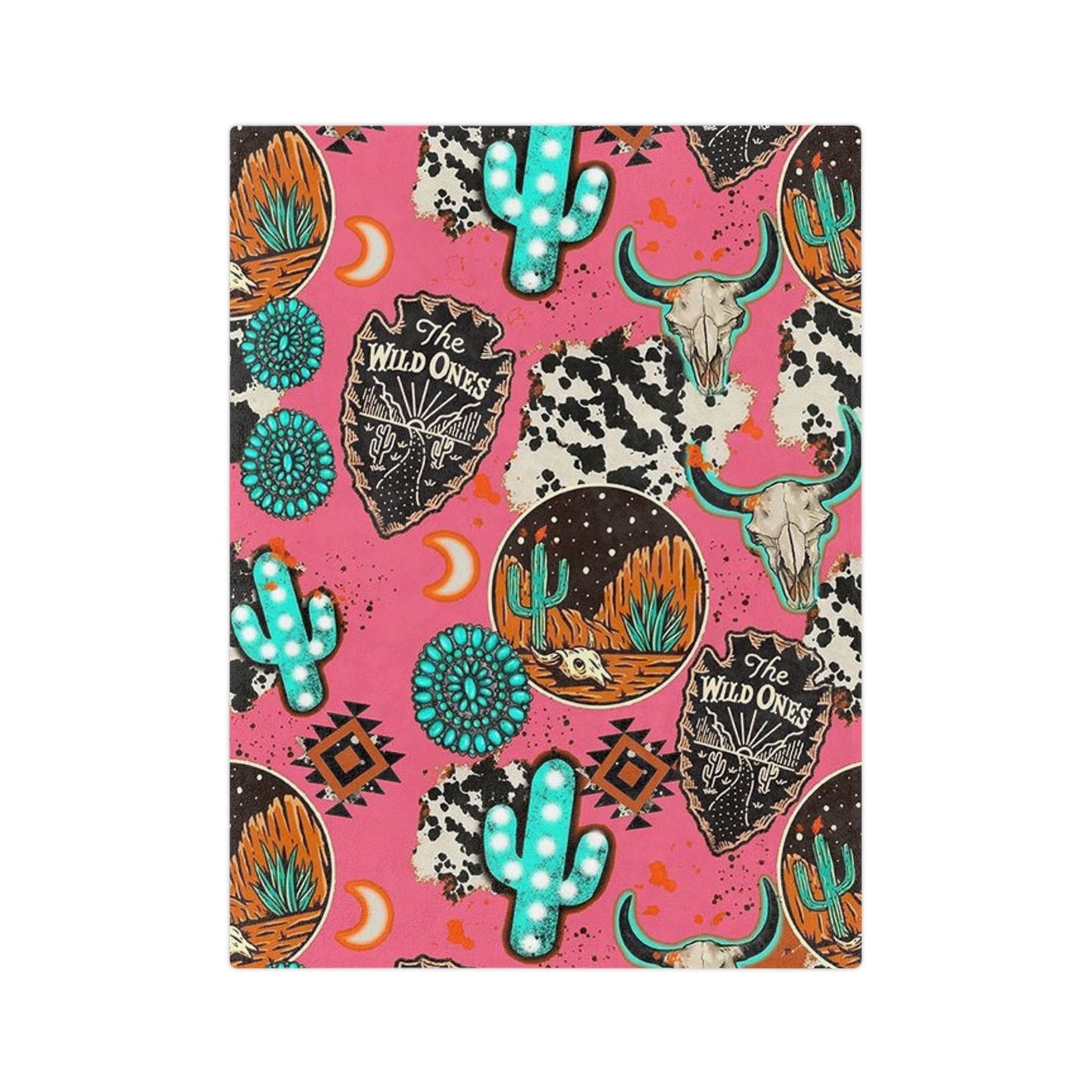 Country Cactus Velveteen Minky Blanket