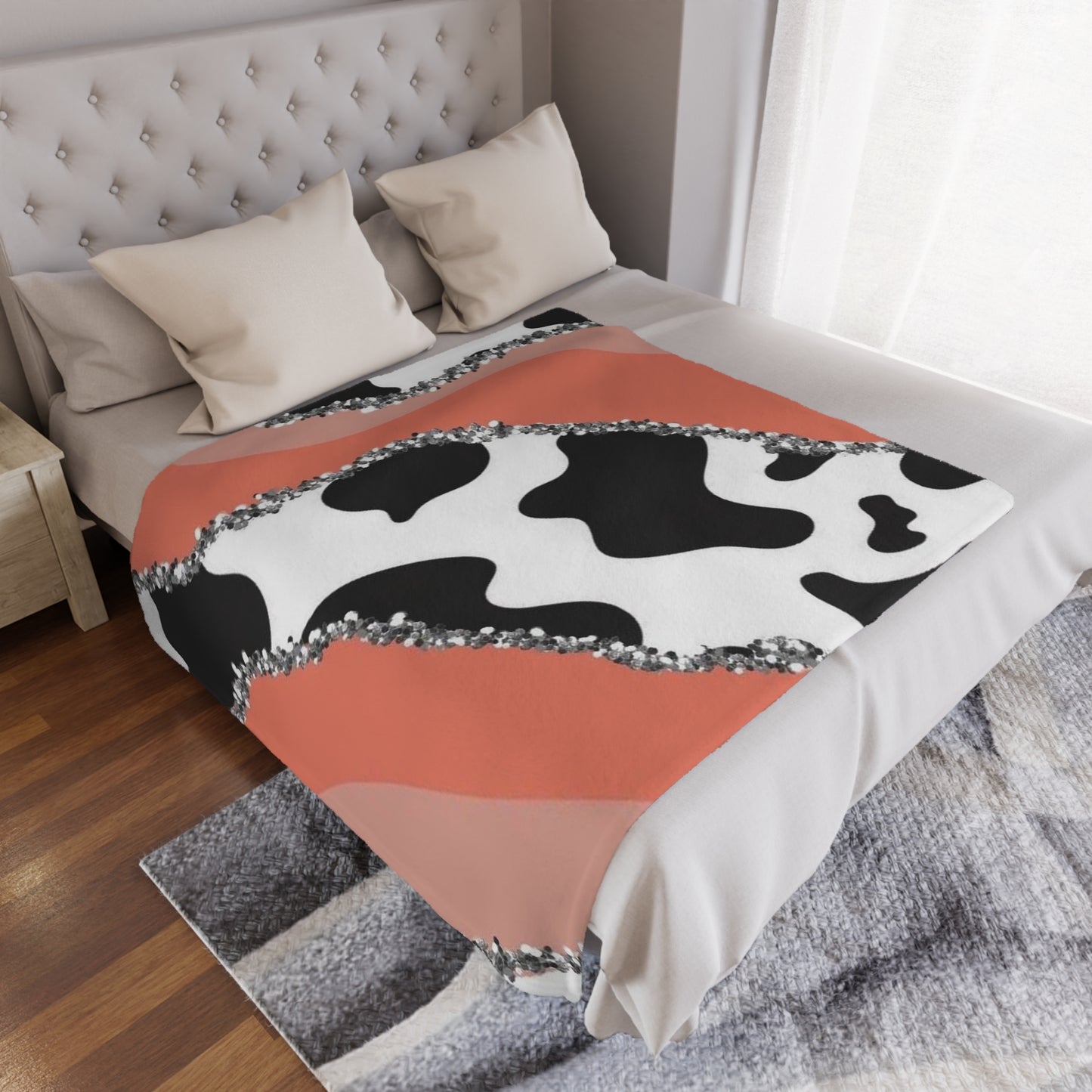 Orange Cow Minky Blanket