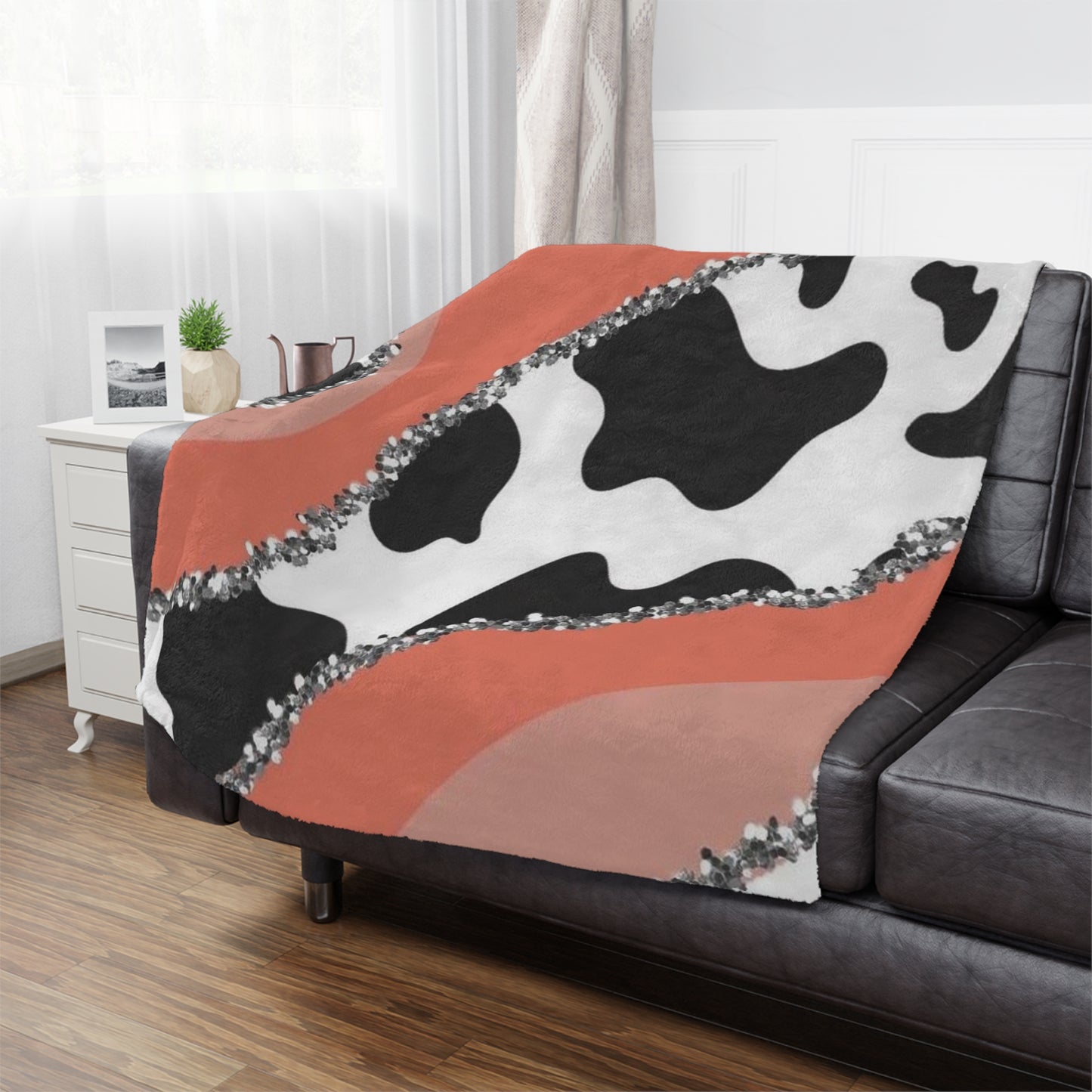 Orange Cow Minky Blanket