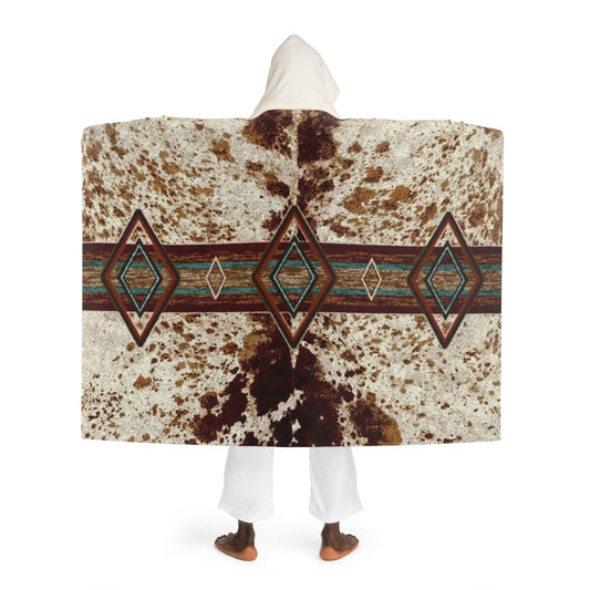 Cowboy Country Hooded Sherpa Fleece Blanket