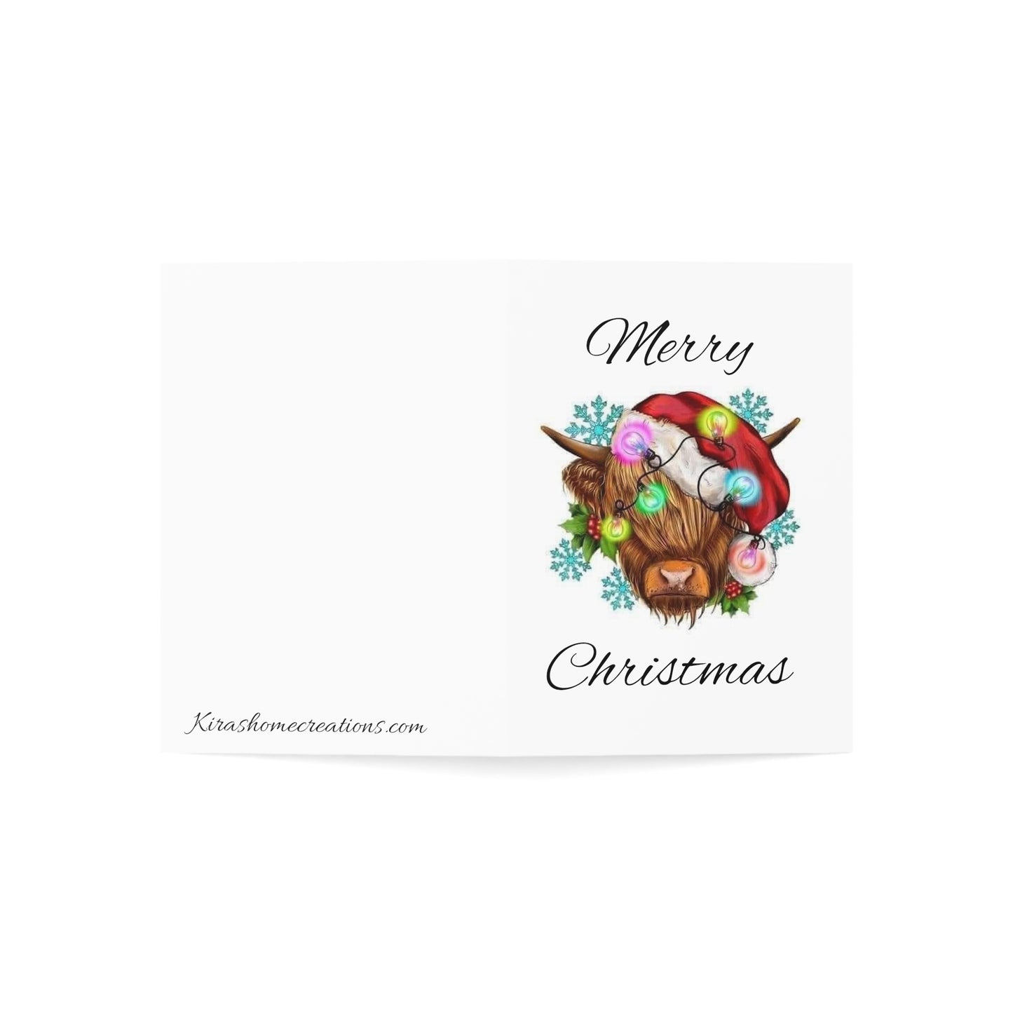 Merry Christmas Cow- Greeting Cards (1, 10, 30, and 50pcs)