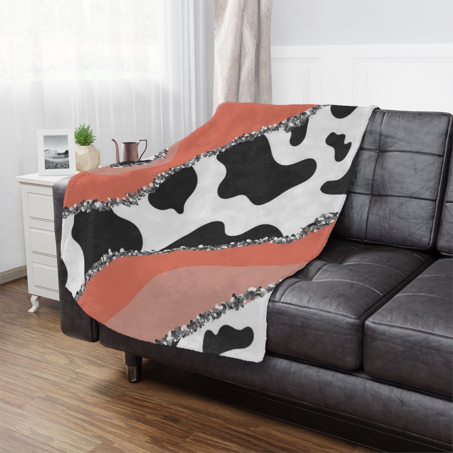 Orange Cow Minky Blanket