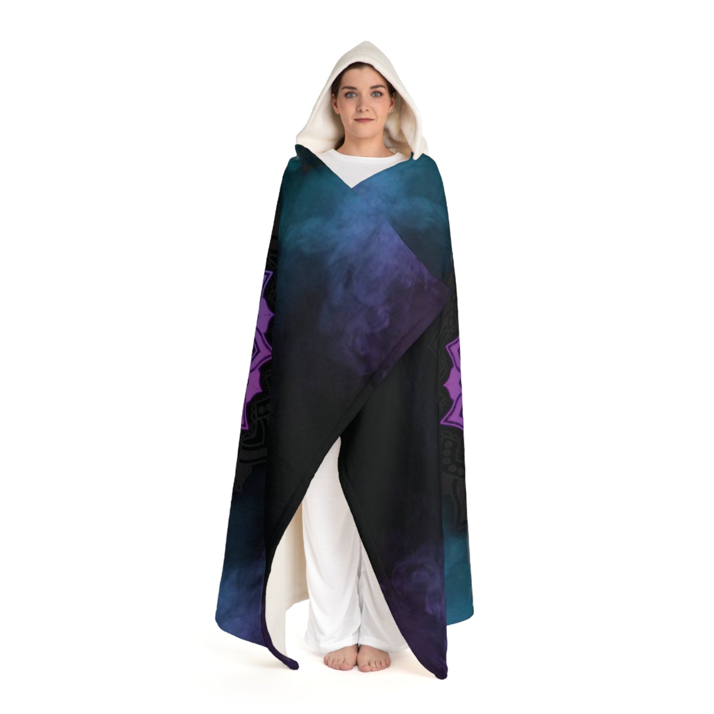 Midnight Wonders Hooded Sherpa Fleece Blanket