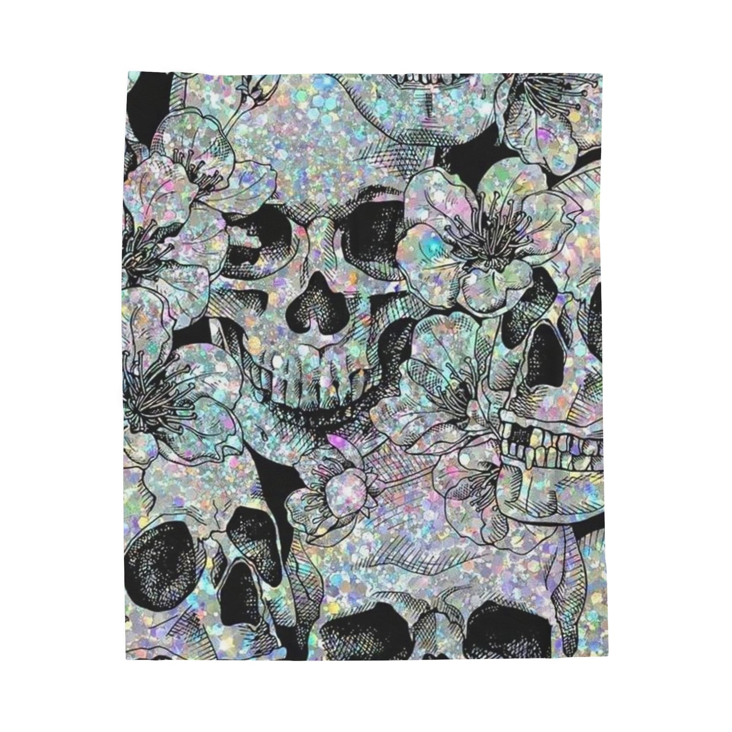 Shimmering Skulls Velveteen Plush Blanket