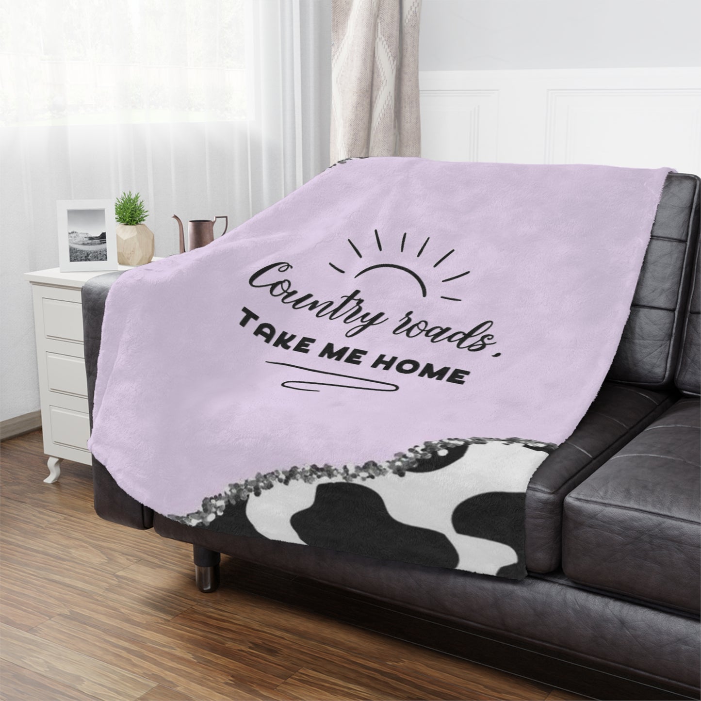 Country Roads Purple Minky Blanket