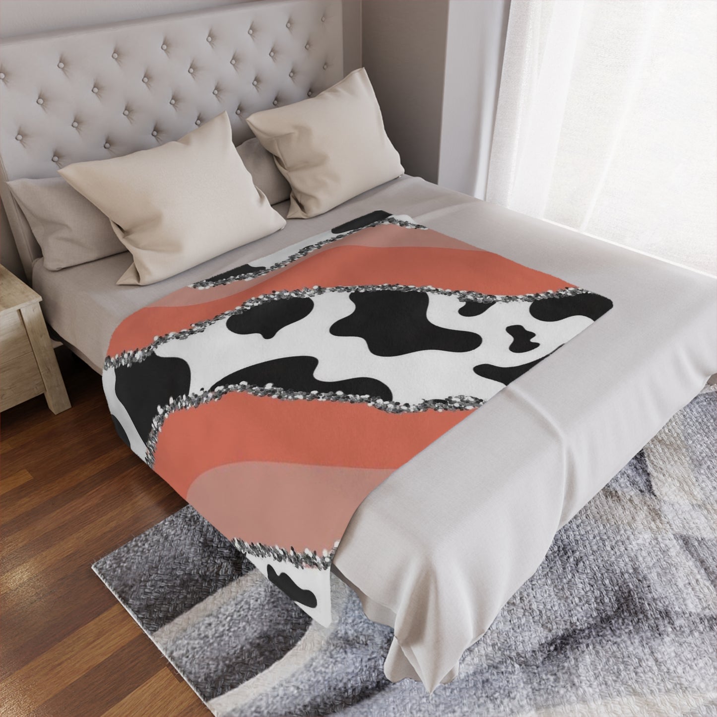 Orange Cow Minky Blanket