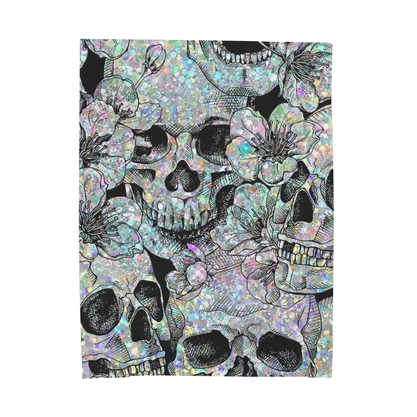 Shimmering Skulls Velveteen Plush Blanket