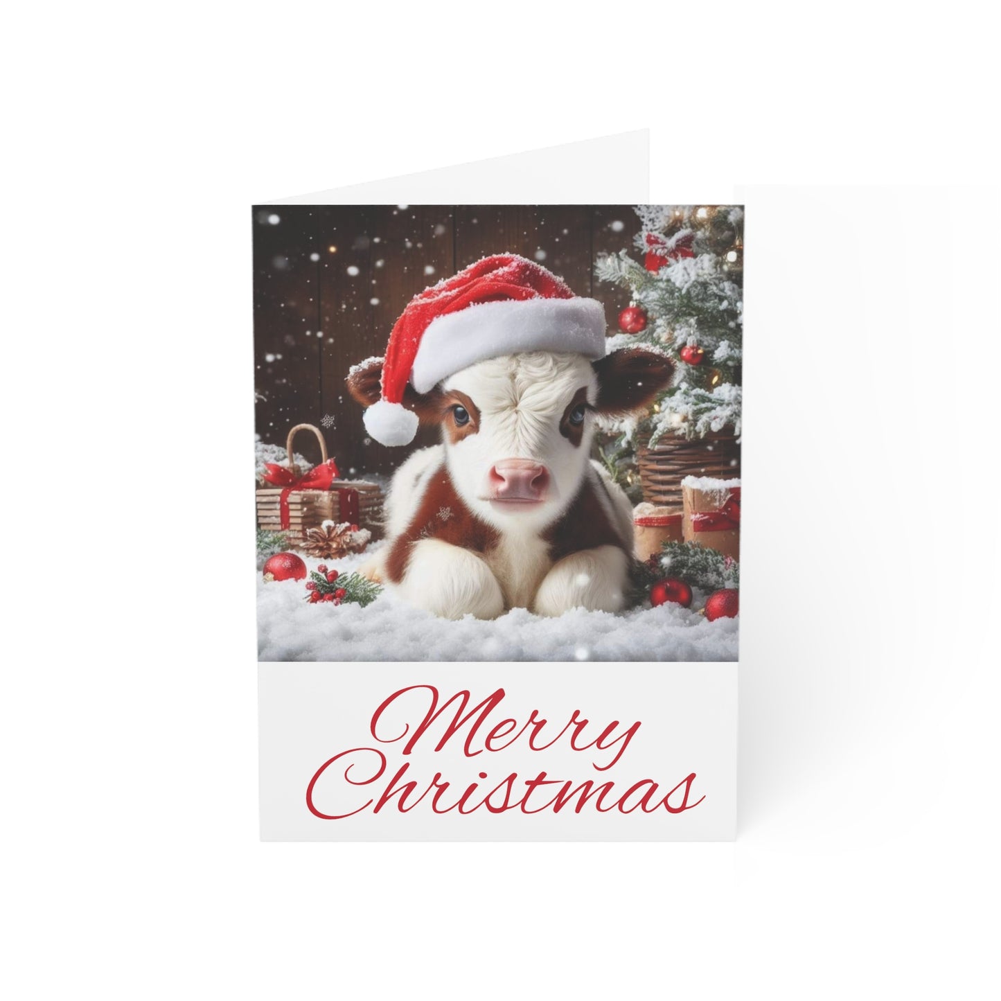 Christmas Cow- Greeting Cards (1, 10, 30, and 50pcs)