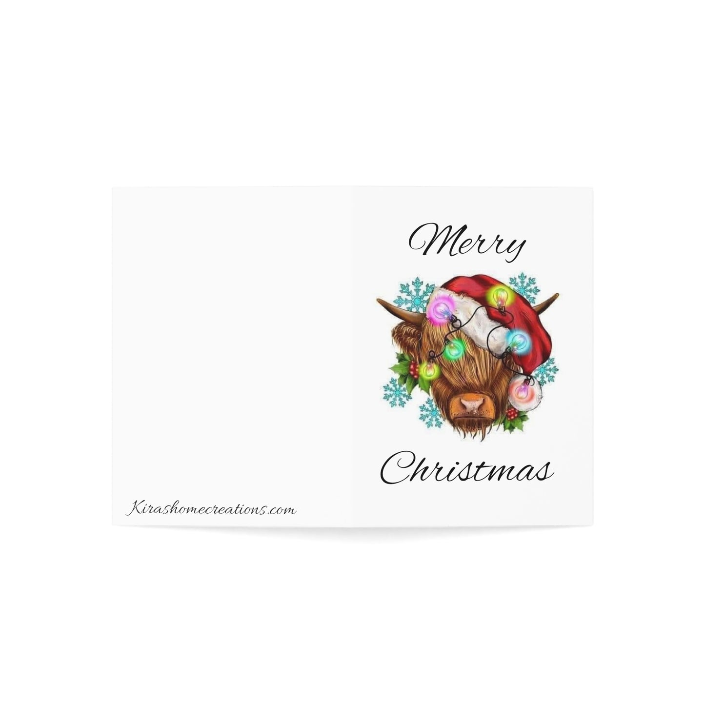 Merry Christmas Cow- Greeting Cards (1, 10, 30, and 50pcs)