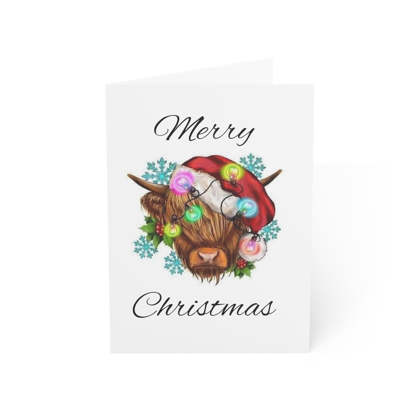 Merry Christmas Cow- Greeting Cards (1, 10, 30, and 50pcs)