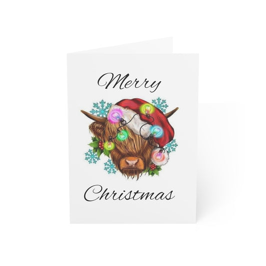 Merry Christmas Cow- Greeting Cards (1, 10, 30, and 50pcs)