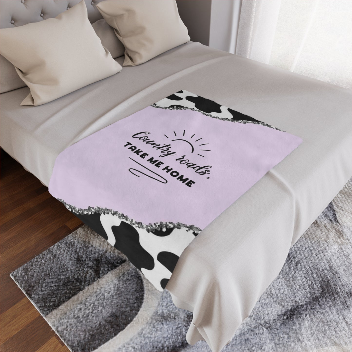 Country Roads Purple Minky Blanket