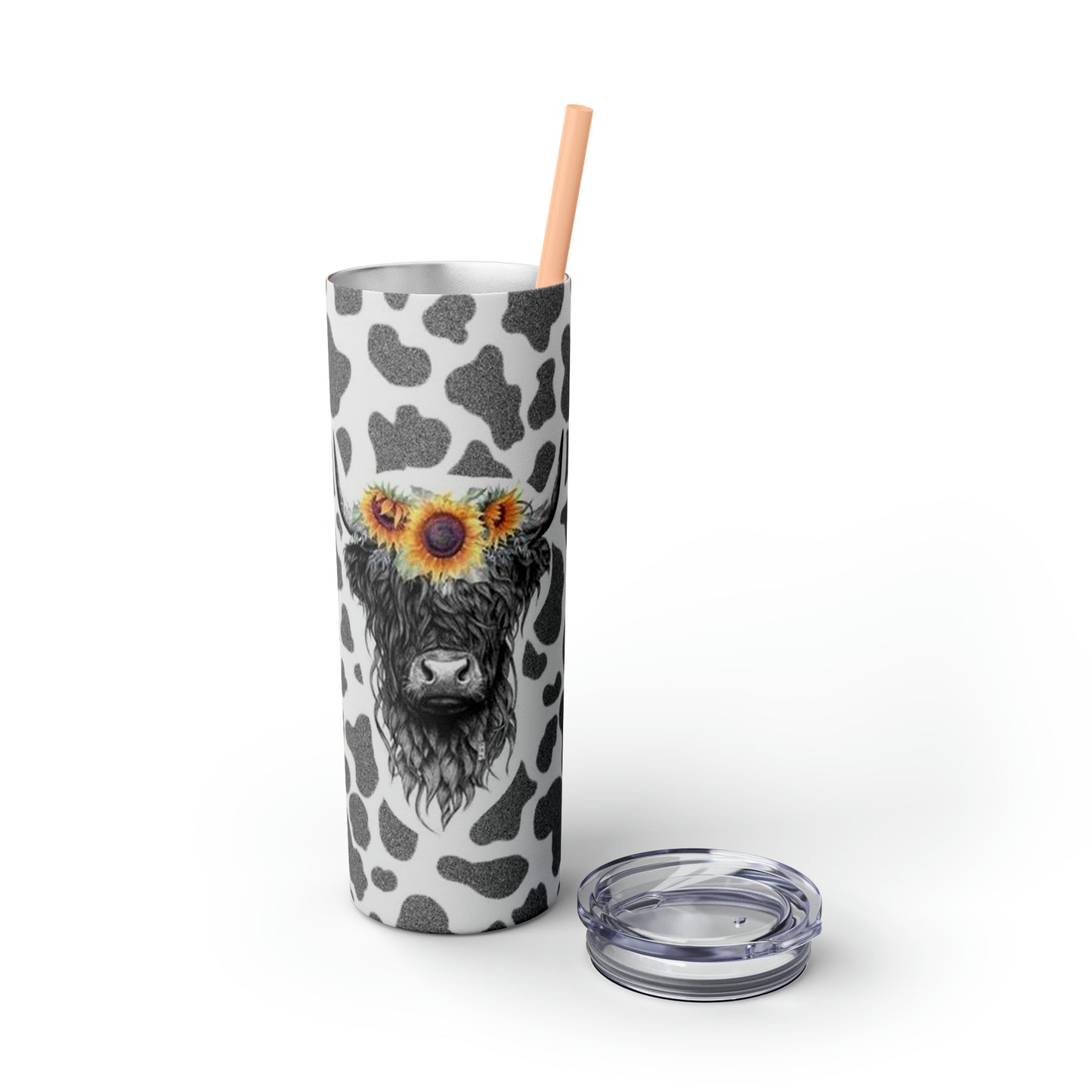 Moo Cow Tumbler with Straw, 20oz