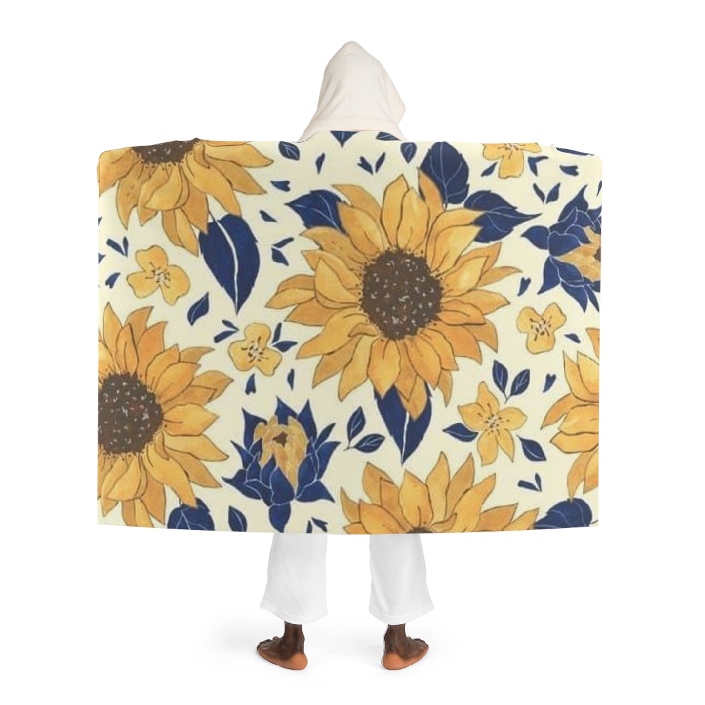 Sunflower Land Hooded Sherpa Fleece Blanket