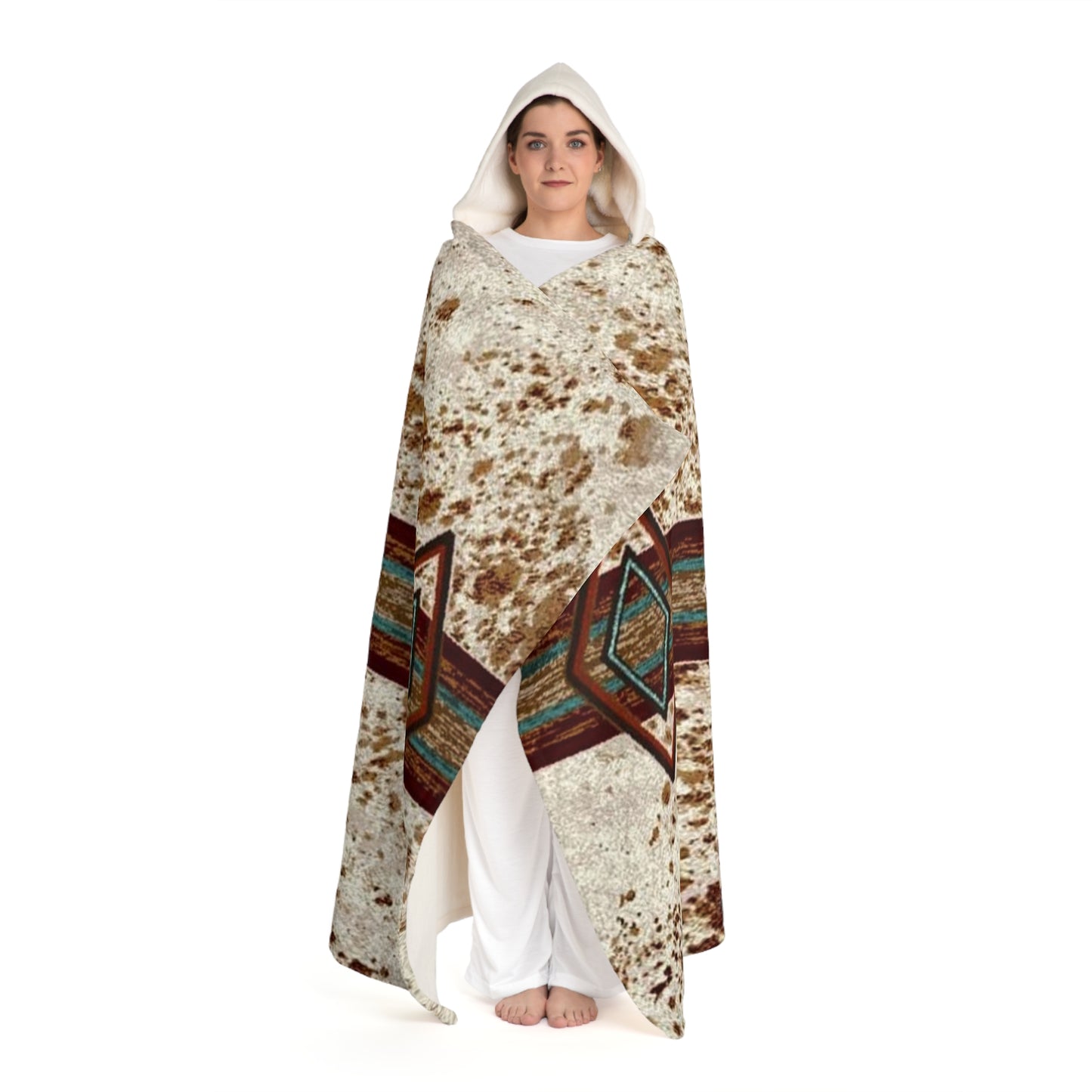 Cowboy Country Hooded Sherpa Fleece Blanket