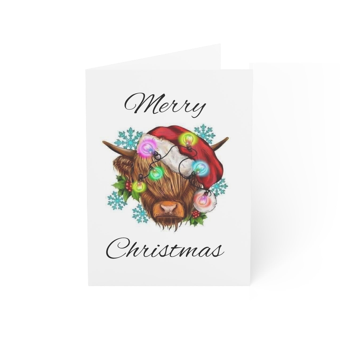 Merry Christmas Cow- Greeting Cards (1, 10, 30, and 50pcs)