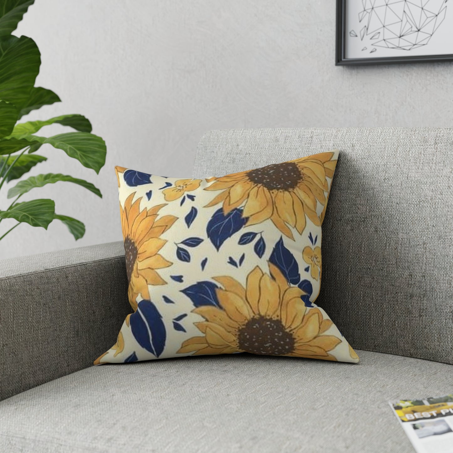 Sunflower Land Broadcloth Pillow