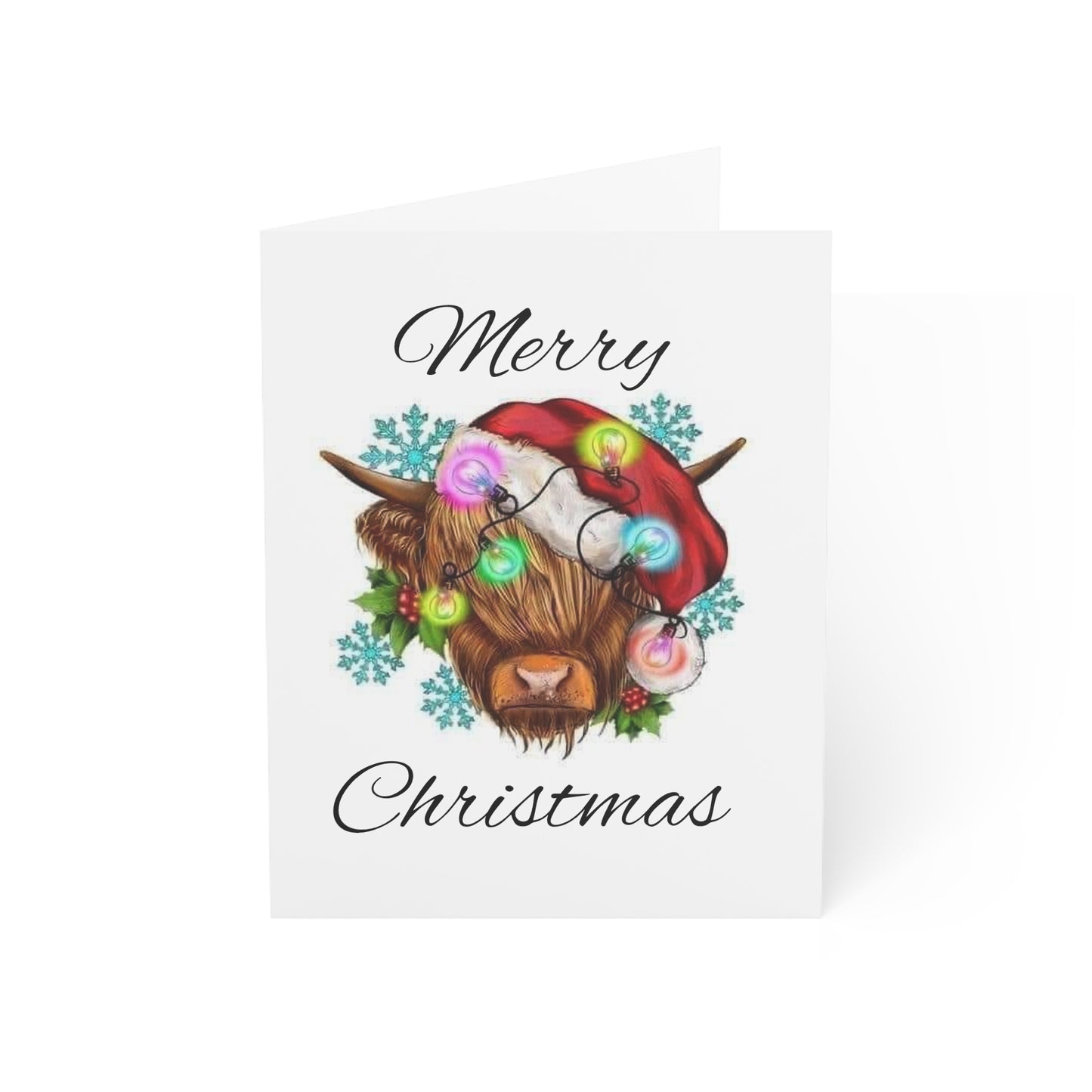 Merry Christmas Cow- Greeting Cards (1, 10, 30, and 50pcs)