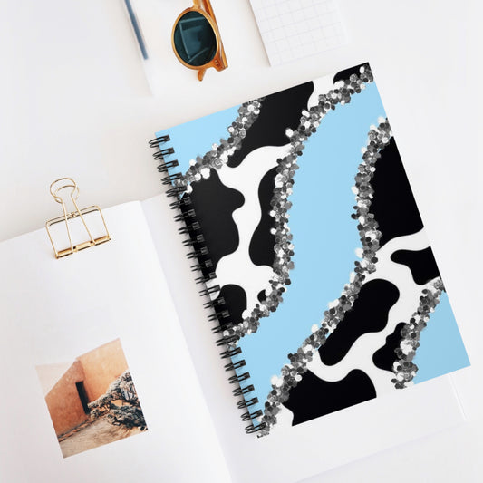 Blue Cow Spiral Notebook - Ruled Line