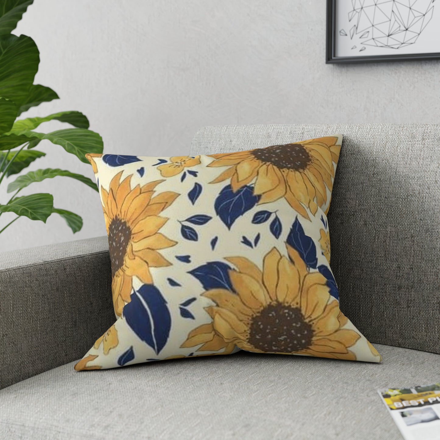 Sunflower Land Broadcloth Pillow