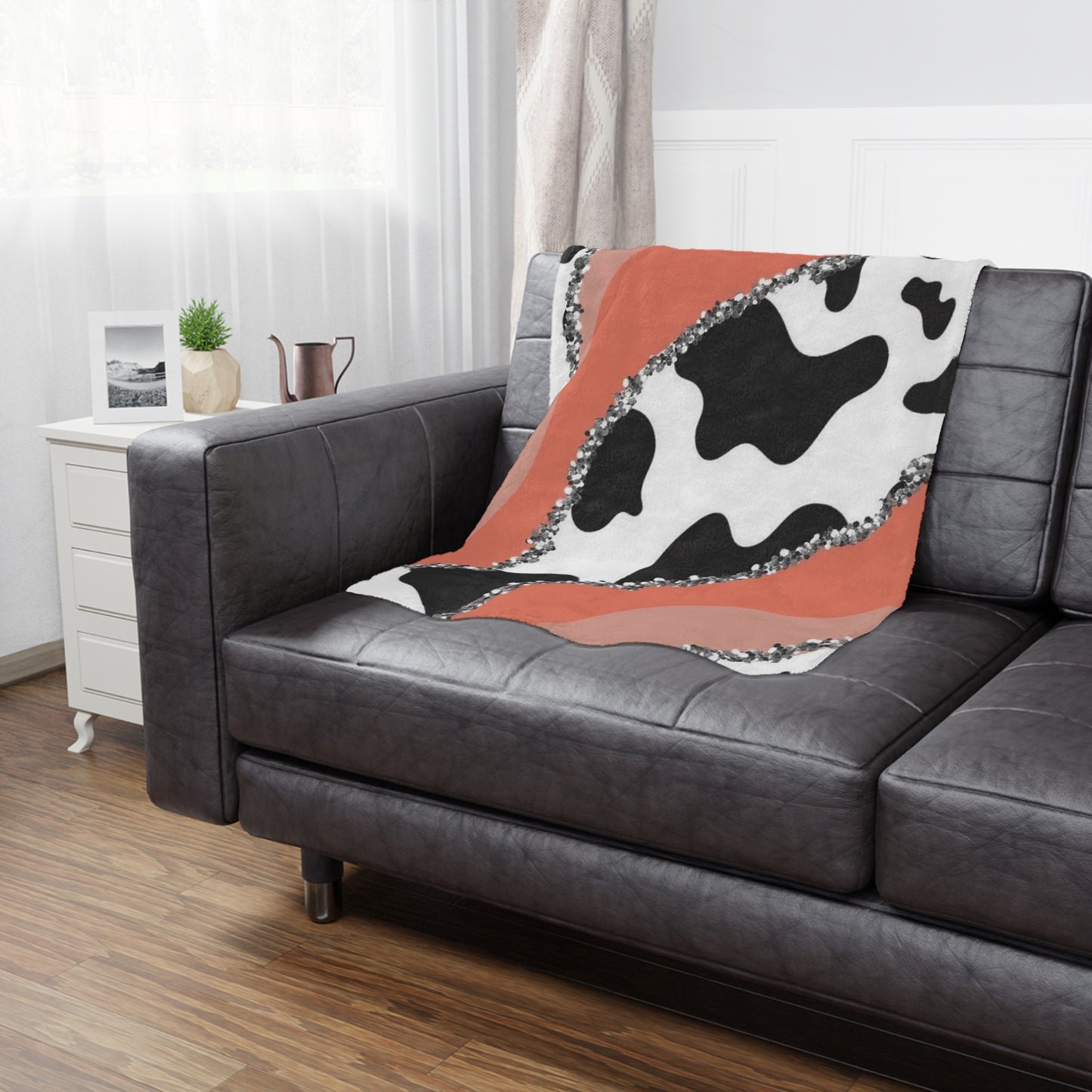 Orange Cow Minky Blanket