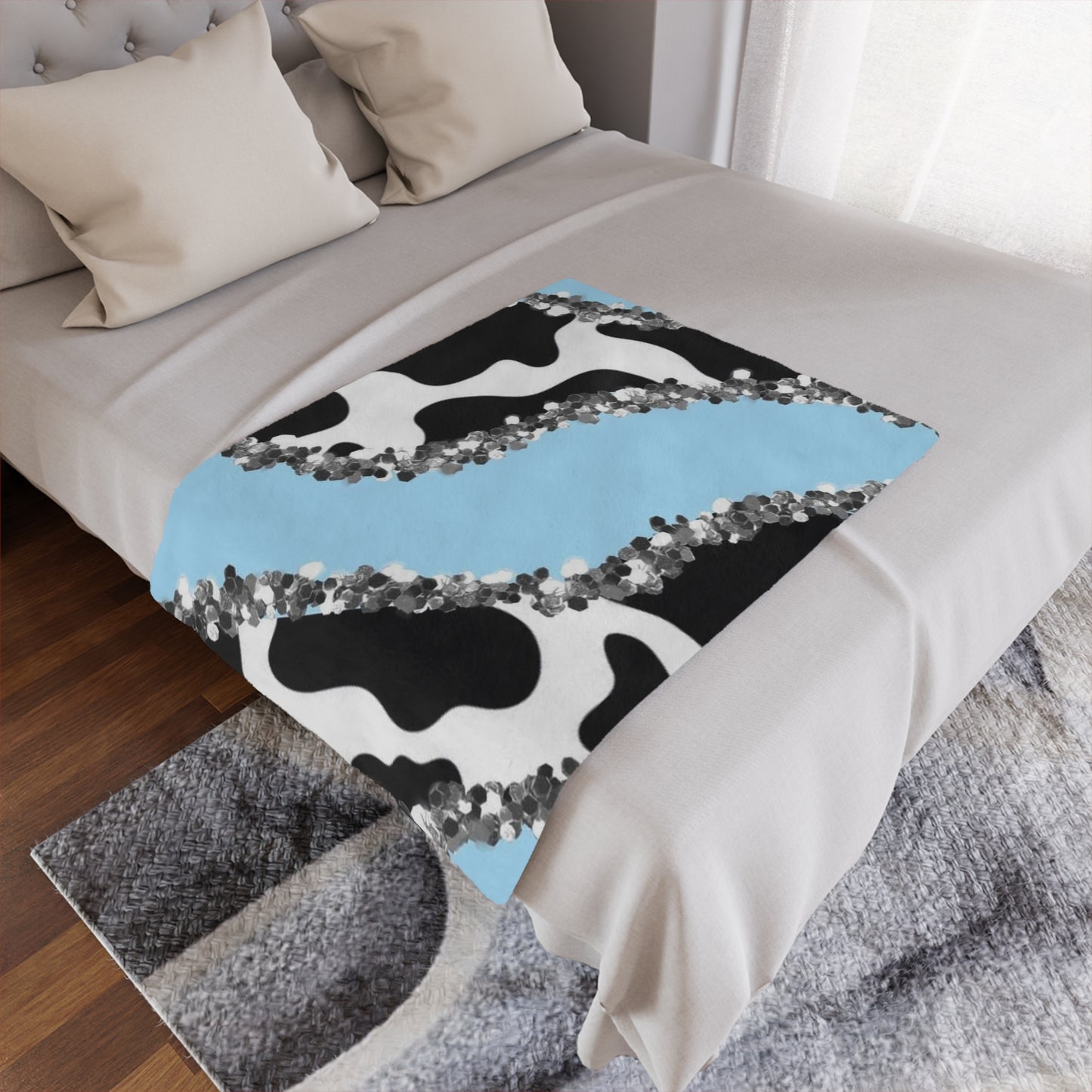 Blue Cow Minky Blanket