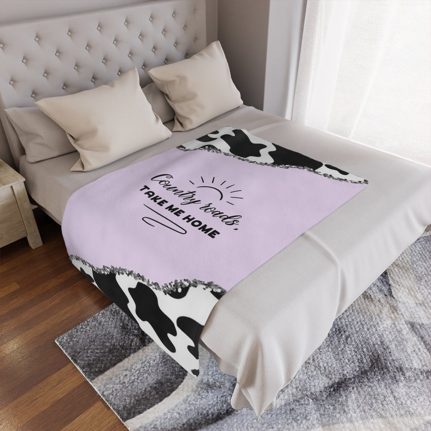 Country Roads Purple Minky Blanket